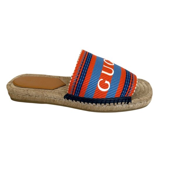 Gucci 772867 men’s Cloth Espadrille Sandals Shoes, sz Gucci 9 & 10.5 - Picture 2 of 10